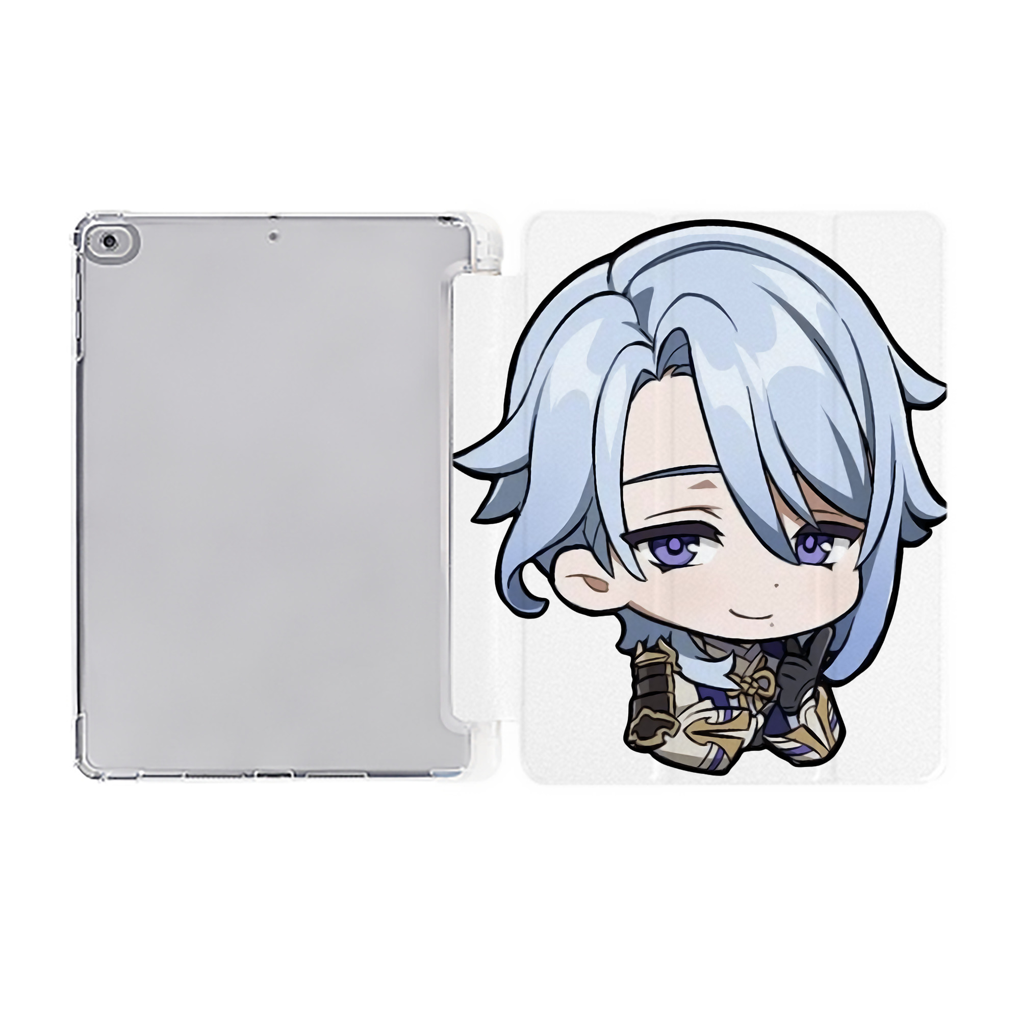 げんし神 神里綾人 かみさとあやと genshin Kamisato Ayato IPad ケース ペン収納付き 三つ折りスタンド PUレザー×シリコン 対応機種9.5/10.5/10.9インチ